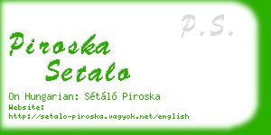 piroska setalo business card
