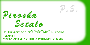 piroska setalo business card